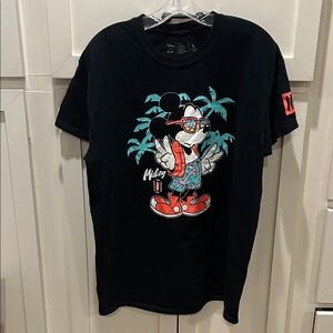 Disney Men's Black Tee with Mickey Graphic